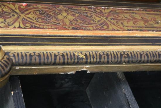 A 19th century faux boulle work ebonised bookcase W.164cm